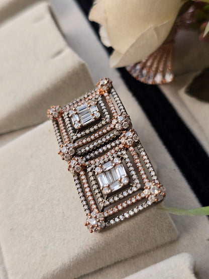 Two Tone Square Studs