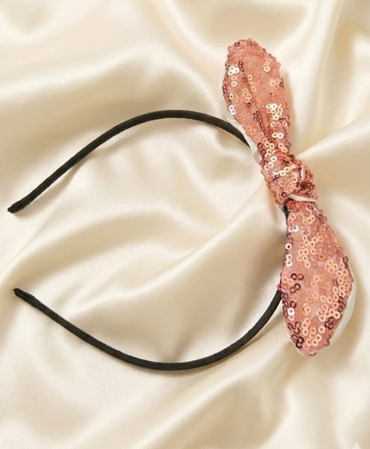 Metal Hairband with Sequin Bow