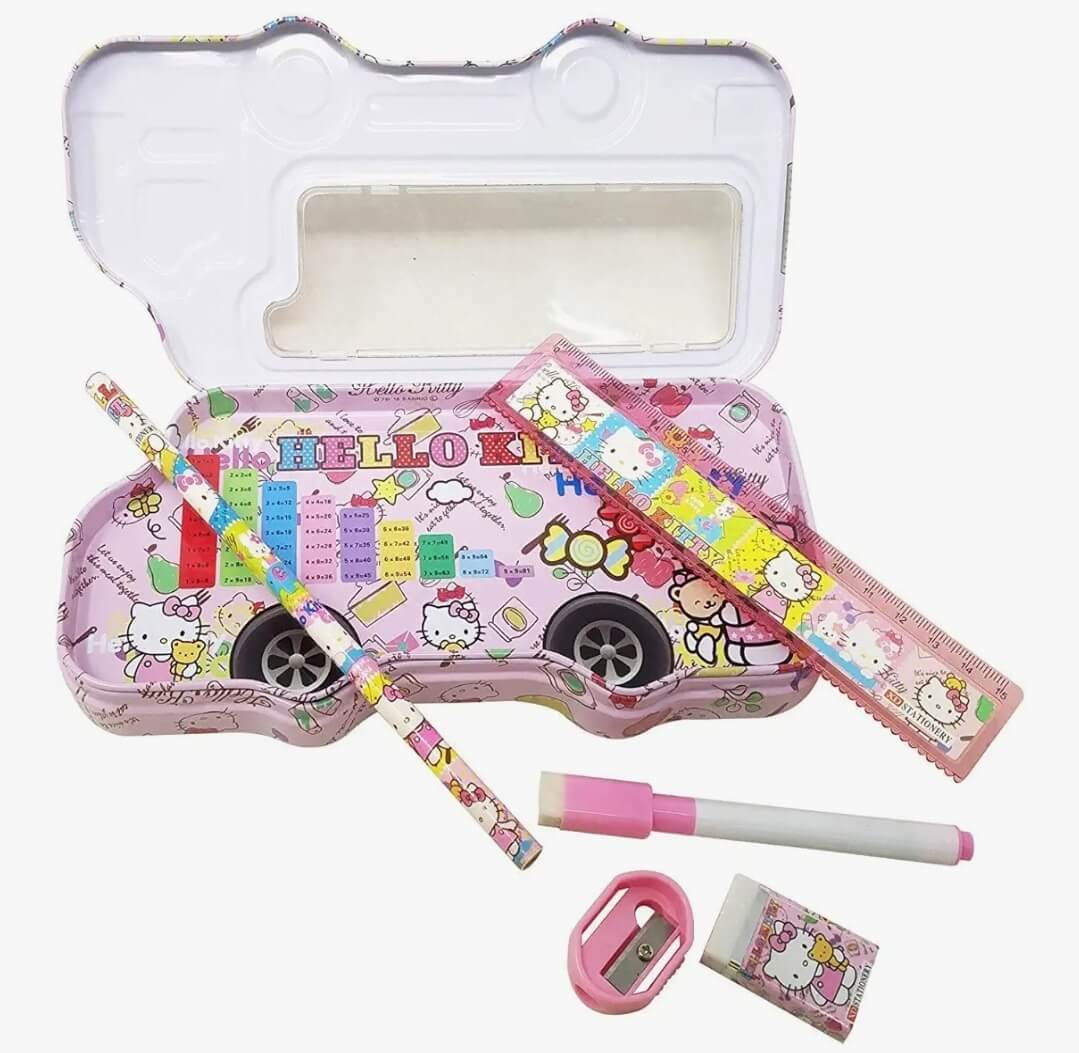 Kitty Metal Pencil Box with Stationary
