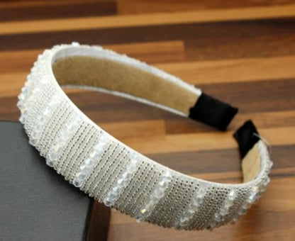 Crystal Beaded Broad Hairbands