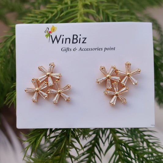 Floral Crystal Stud Earrings | Elegant Statement Earrings