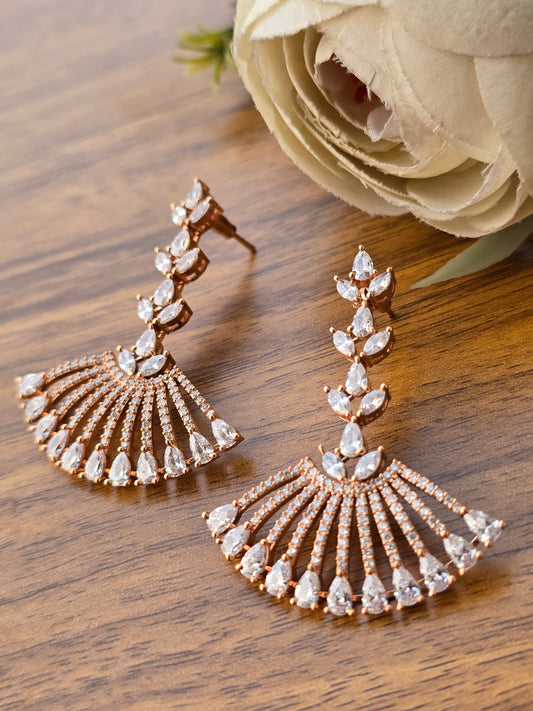 CZ earrings in Rosegold polish