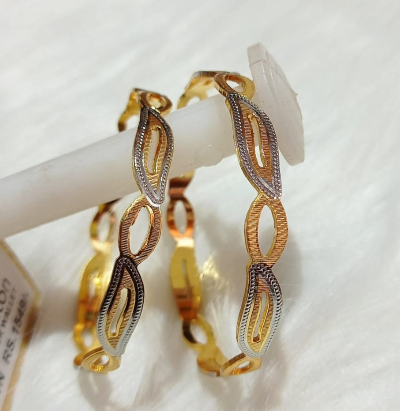 Premium Dual Tone Metal Bangles | Gold & Silver Designer Bracelet Bangles