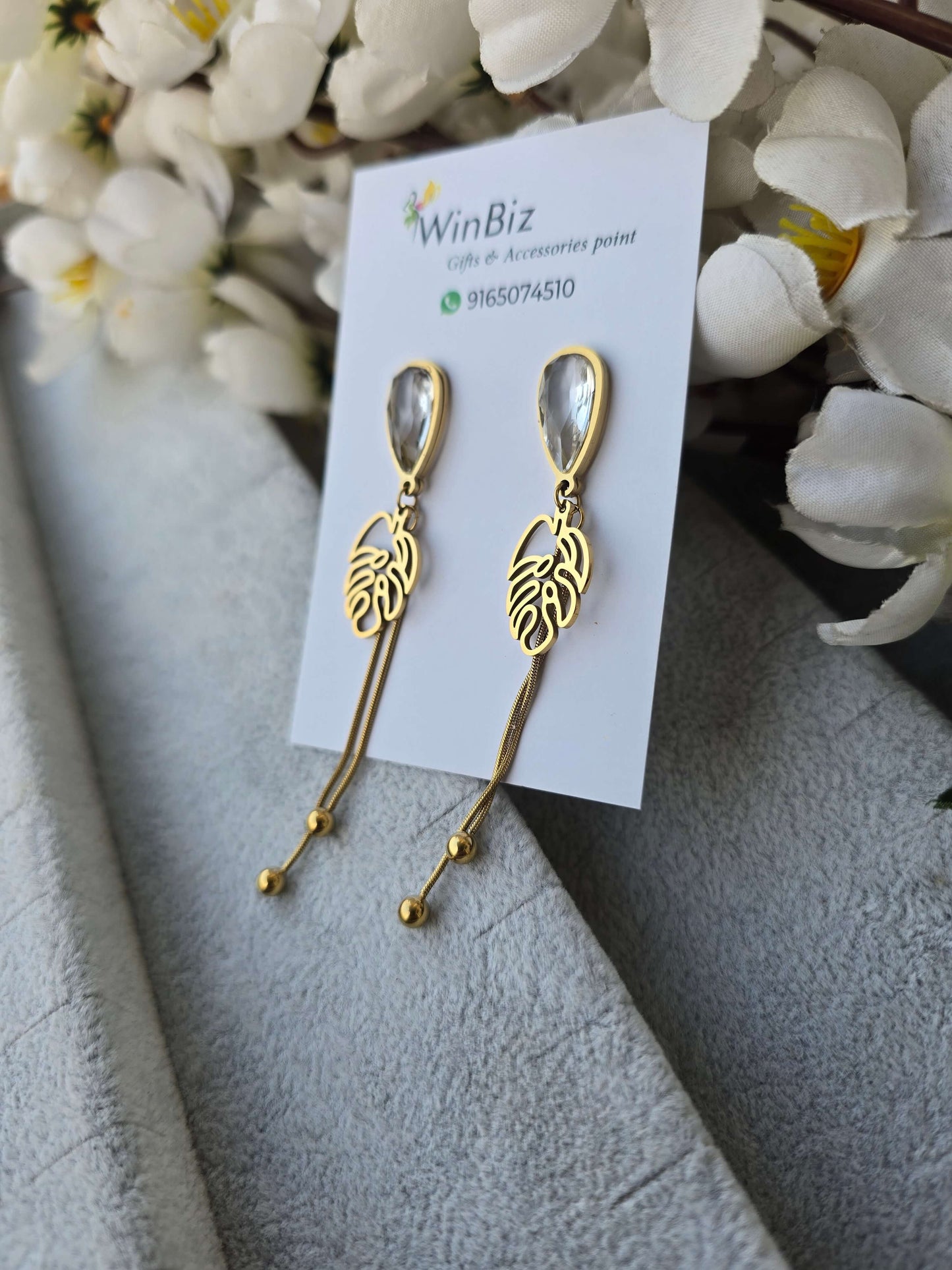 Antitarnish Leaf Drop Earrings