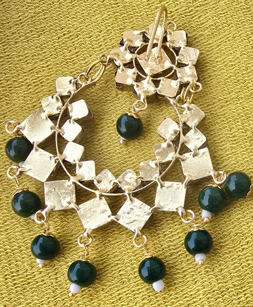 Kundan Choker set with Emerald Green Pearl Drops