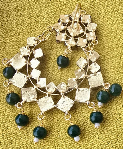 Kundan Choker set with Emerald Green Pearl Drops