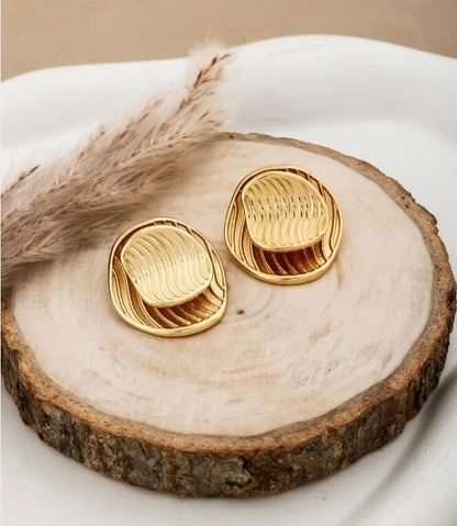 Antitarnish Ripple Wave Studs