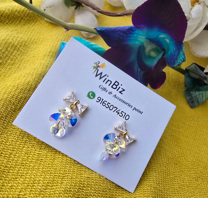 Bow earrings with Crystal Drops