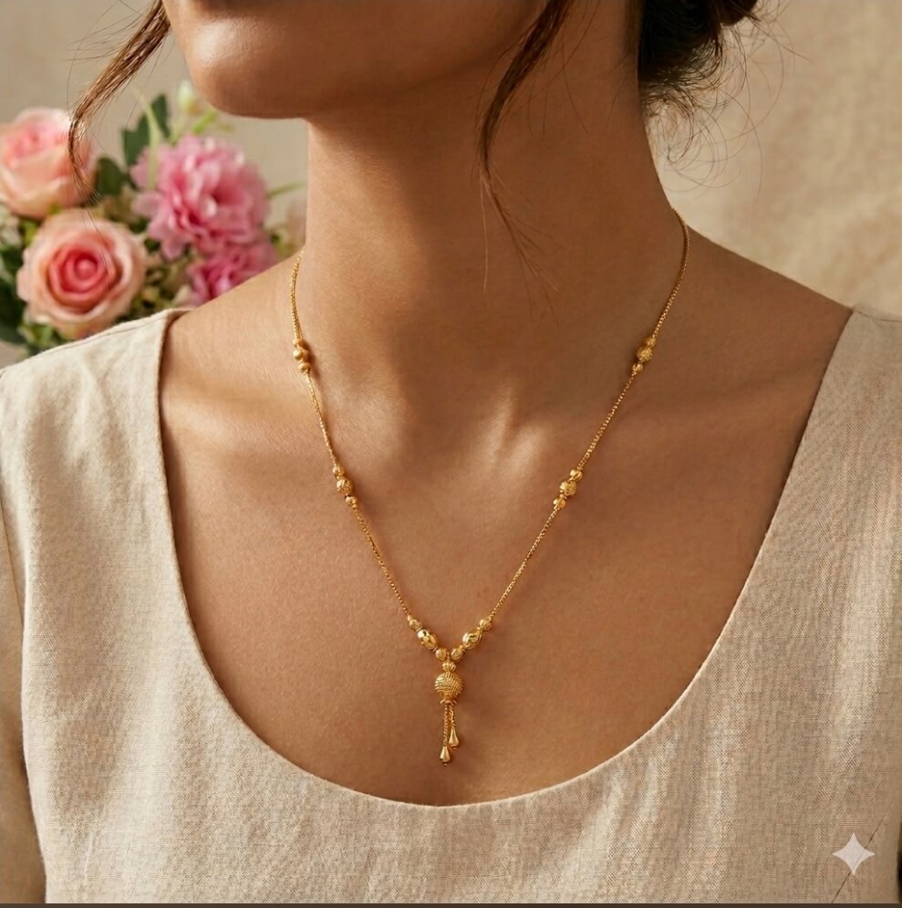 Royal Tassel Anti-Tarnish Chain for Women | Elegant Daily Wear Necklace