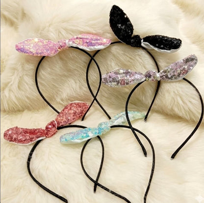 Metal Hairband with Sequin Bow