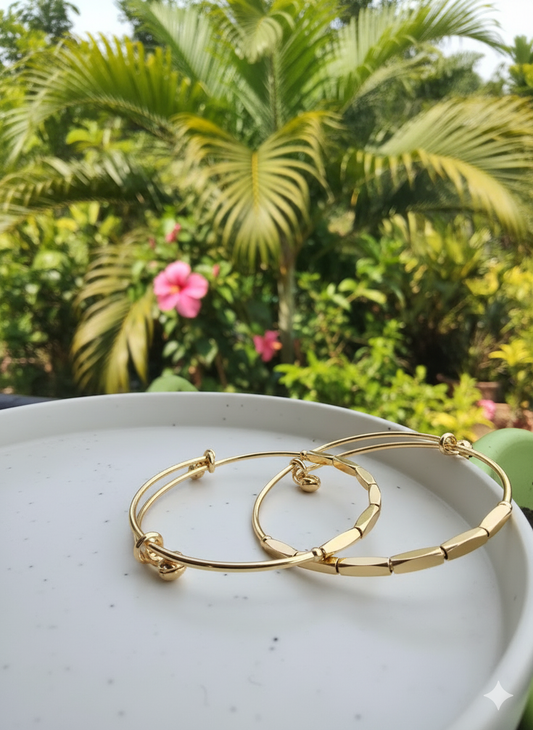 Golden adjustable bangles(set of 2)