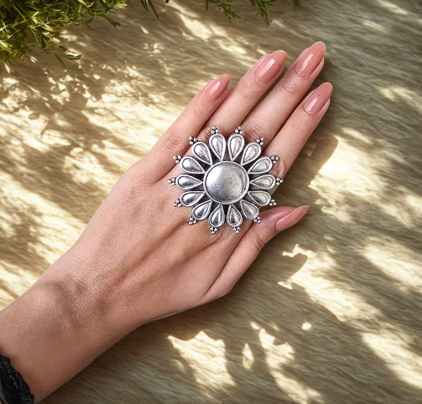 Oxidised Adjustable Finger Ring