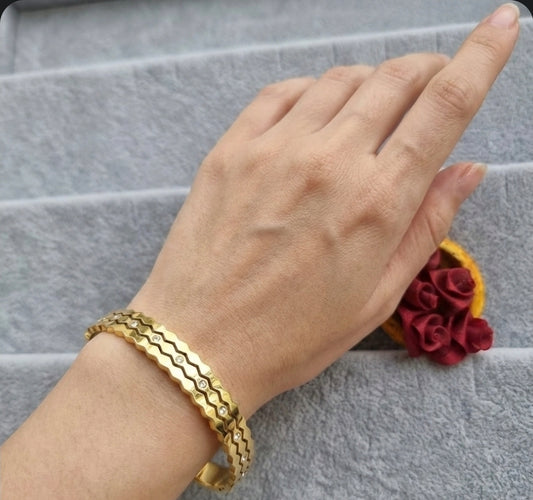 Stainless Steel with Rhinestones