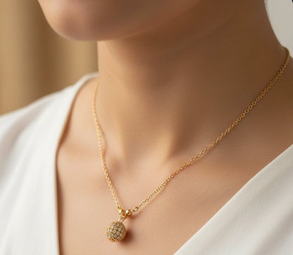 Golden Chain with Stone Studded Charm