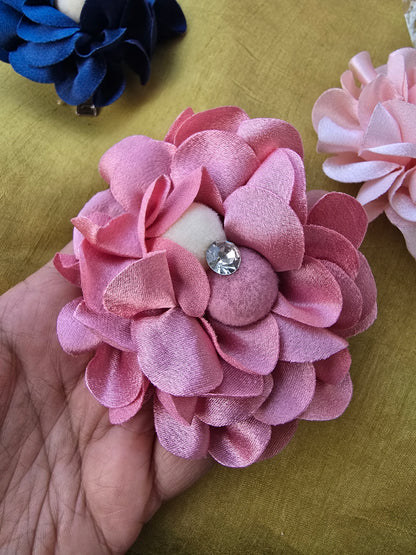 Satin Flower Clips