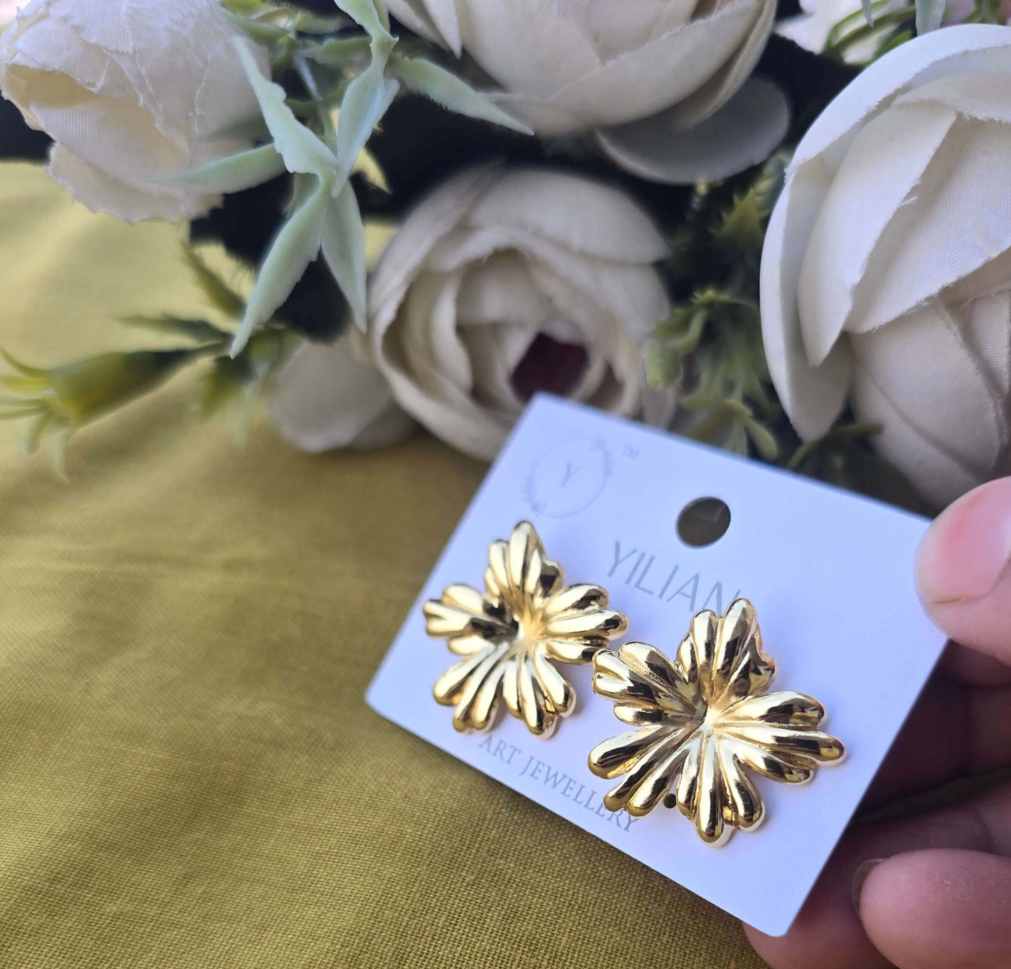 Maple Flower Korean Earrings