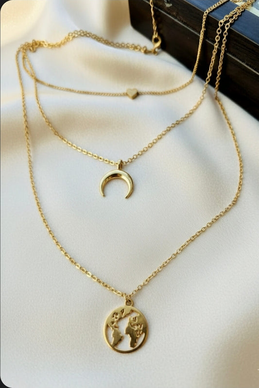 Gold Plated 3 Layered Necklace