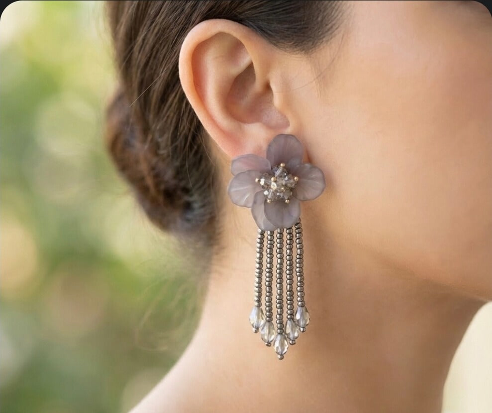 Beautiful beaded Flower Earrings
