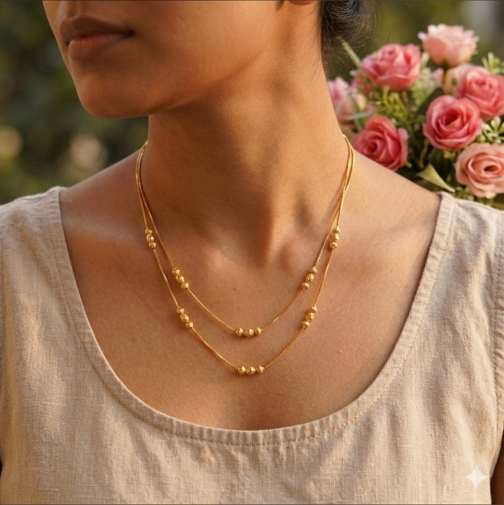 Layered Luxe Anti-Tarnish Chain for Women | Layered Daily Wear Necklace
