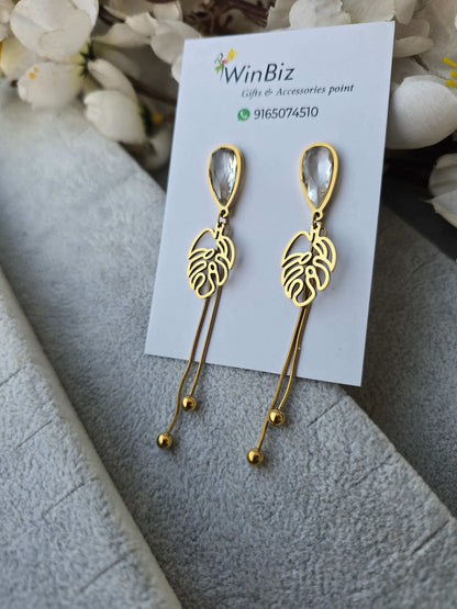 Antitarnish Leaf Drop Earrings