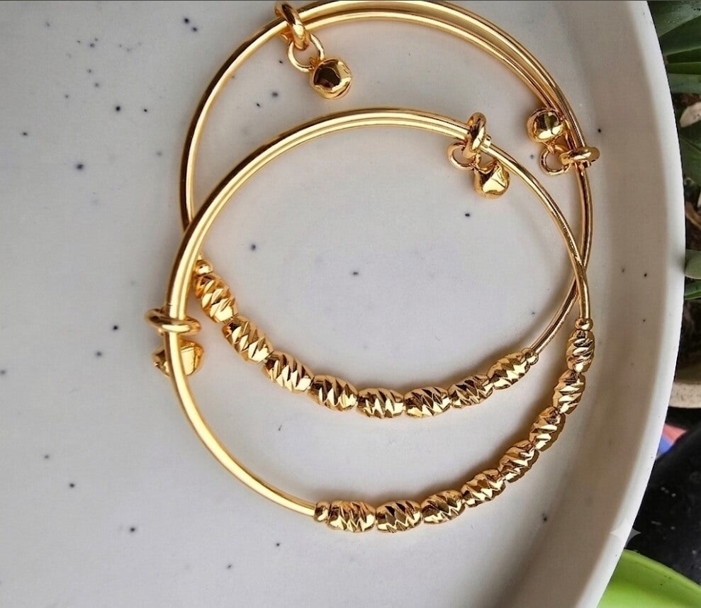 Gold-Tone Designer Adjsutable  Bangles for Women| Minimalist Ethnic & Daily Wear