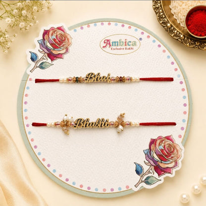 Bhai Bhabhi Rakhi Combo with Roli | Bhaiya Bhabhi Rakhi Set