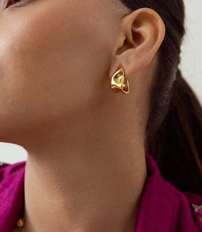 Antitarnish Molten Wave Earrings