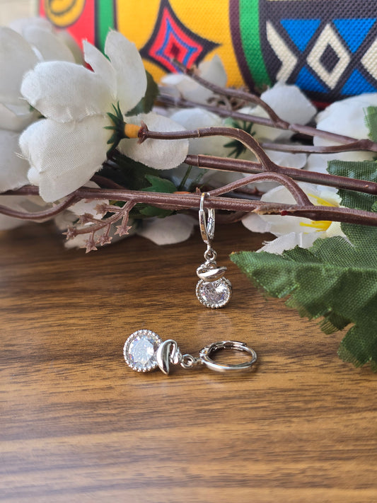 Silver-plated Cubic Zirconia Drop Earrings