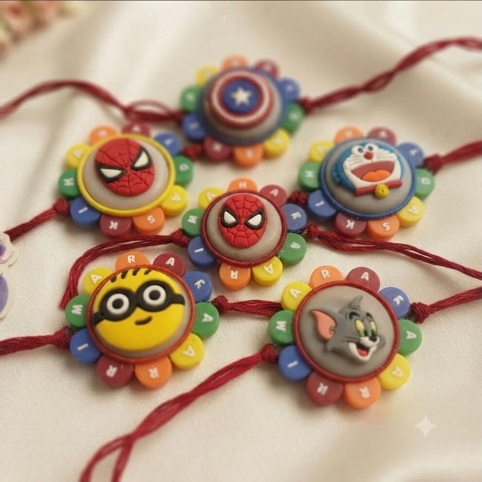 Kids Silicone Rakhi | Cute Cartoon Rakhis for Boys