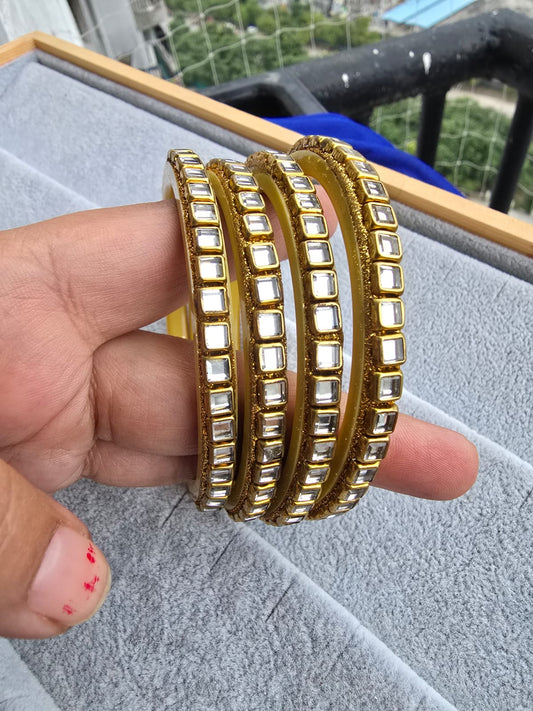 Kundan Stone Bangles(Set of 4)