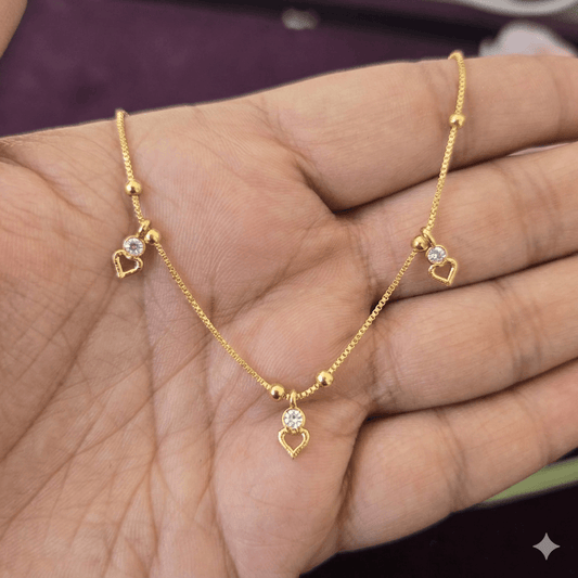 Golden Heart Charm Anti-Tarnish Daily Wear Chain