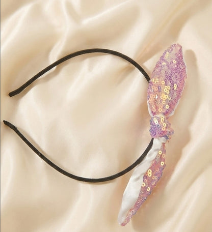 Metal Hairband with Sequin Bow