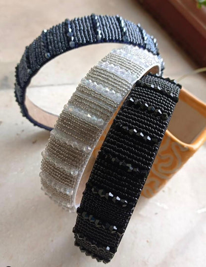 Crystal Beaded Broad Hairbands