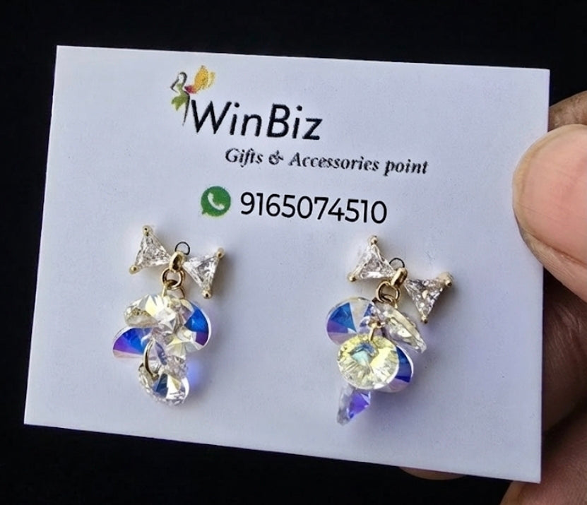 Bow earrings with Crystal Drops