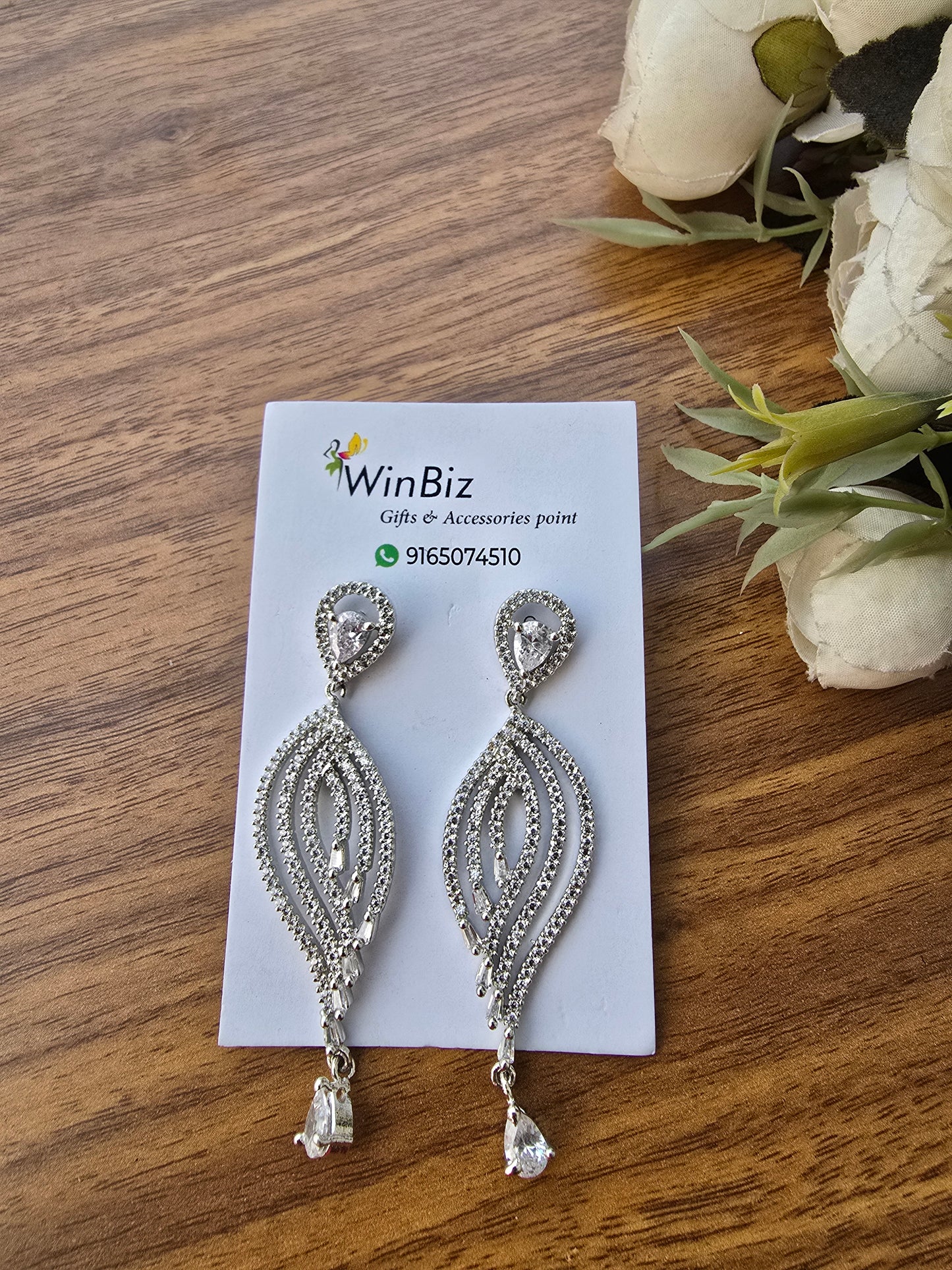 AD earrings with a drop