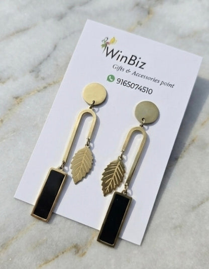 Antitarnish Black Drop Dangle Earrings
