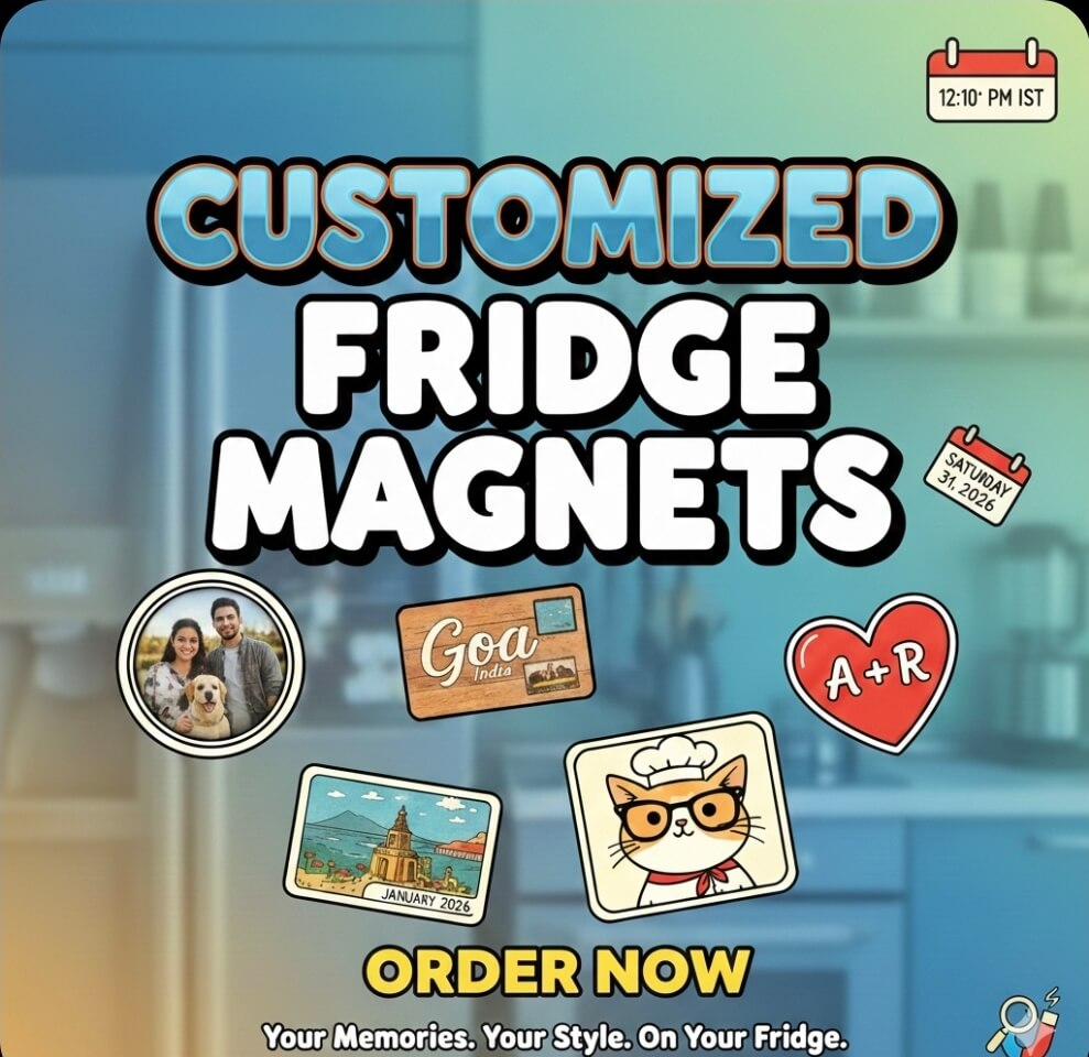 Customized souvenir-style magnets.