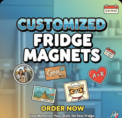 Customized souvenir-style magnets.