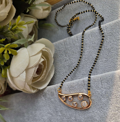 Ambi Shaped Rosegold Mangalsutra