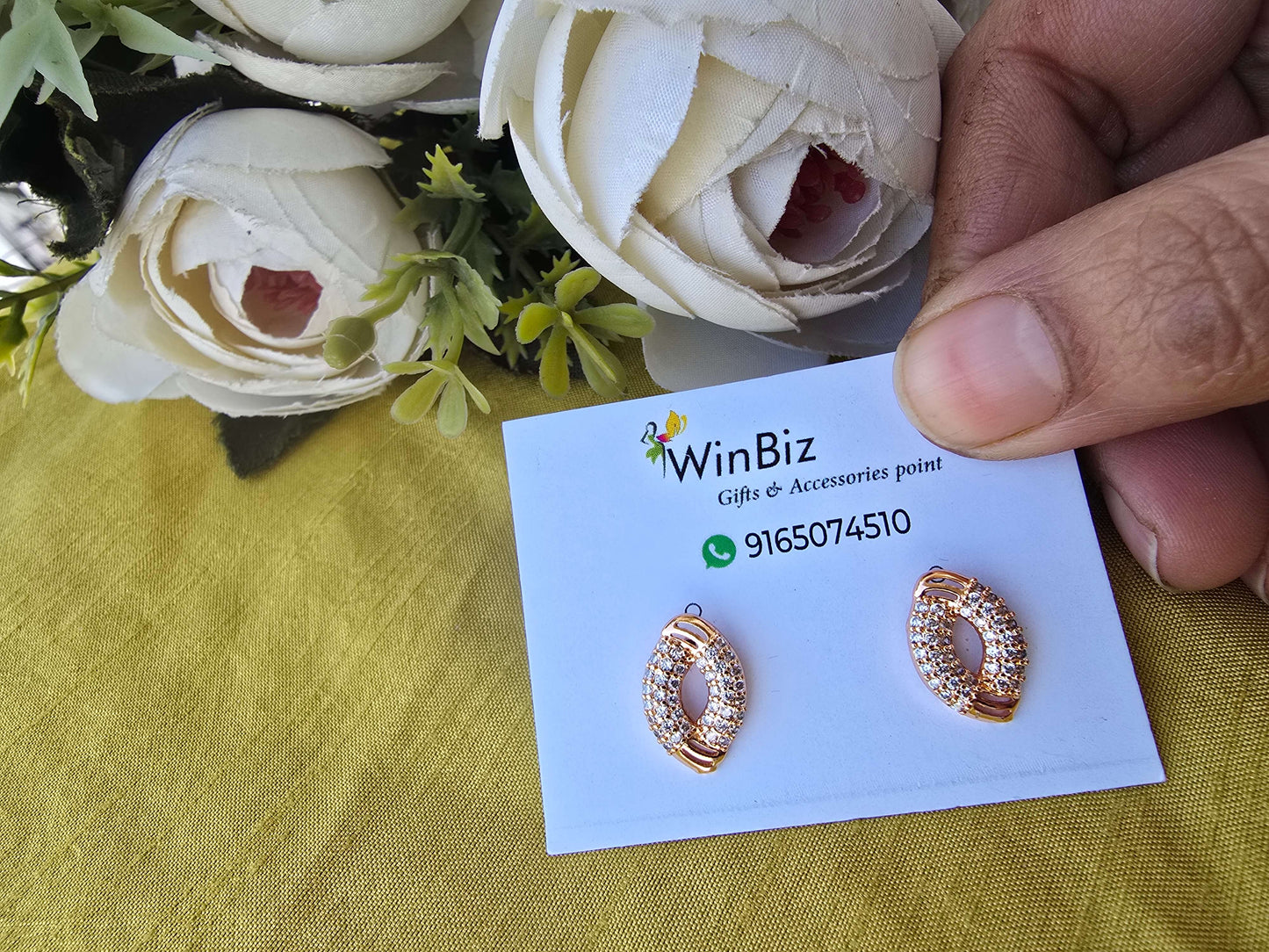 AD studded Rosegold Earrings