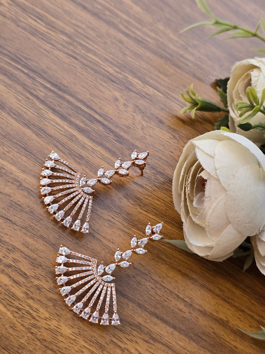 CZ earrings in Rosegold polish