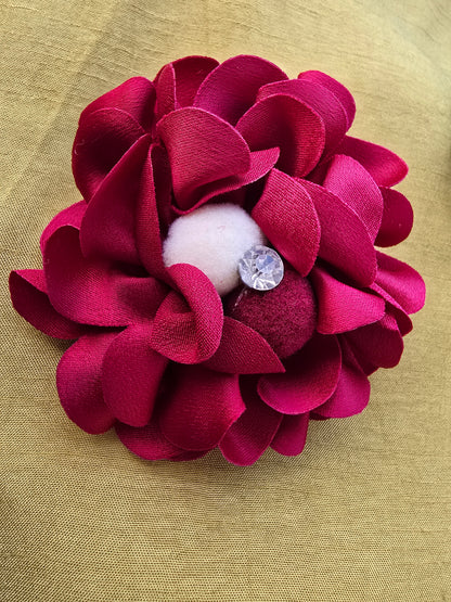 Satin Flower Clips