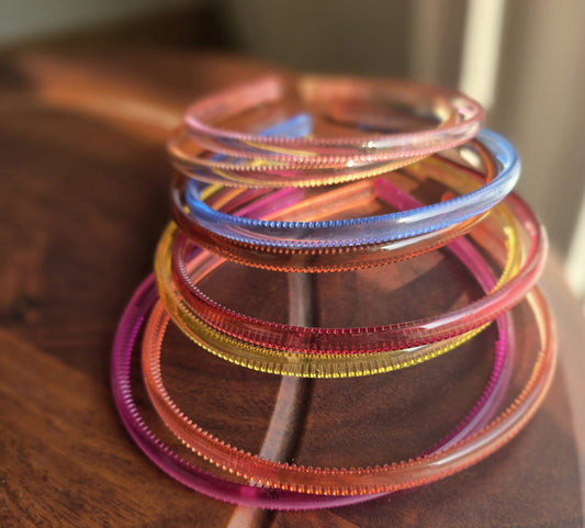 Semi Transparent Plastic Hairbands (Set of 2)