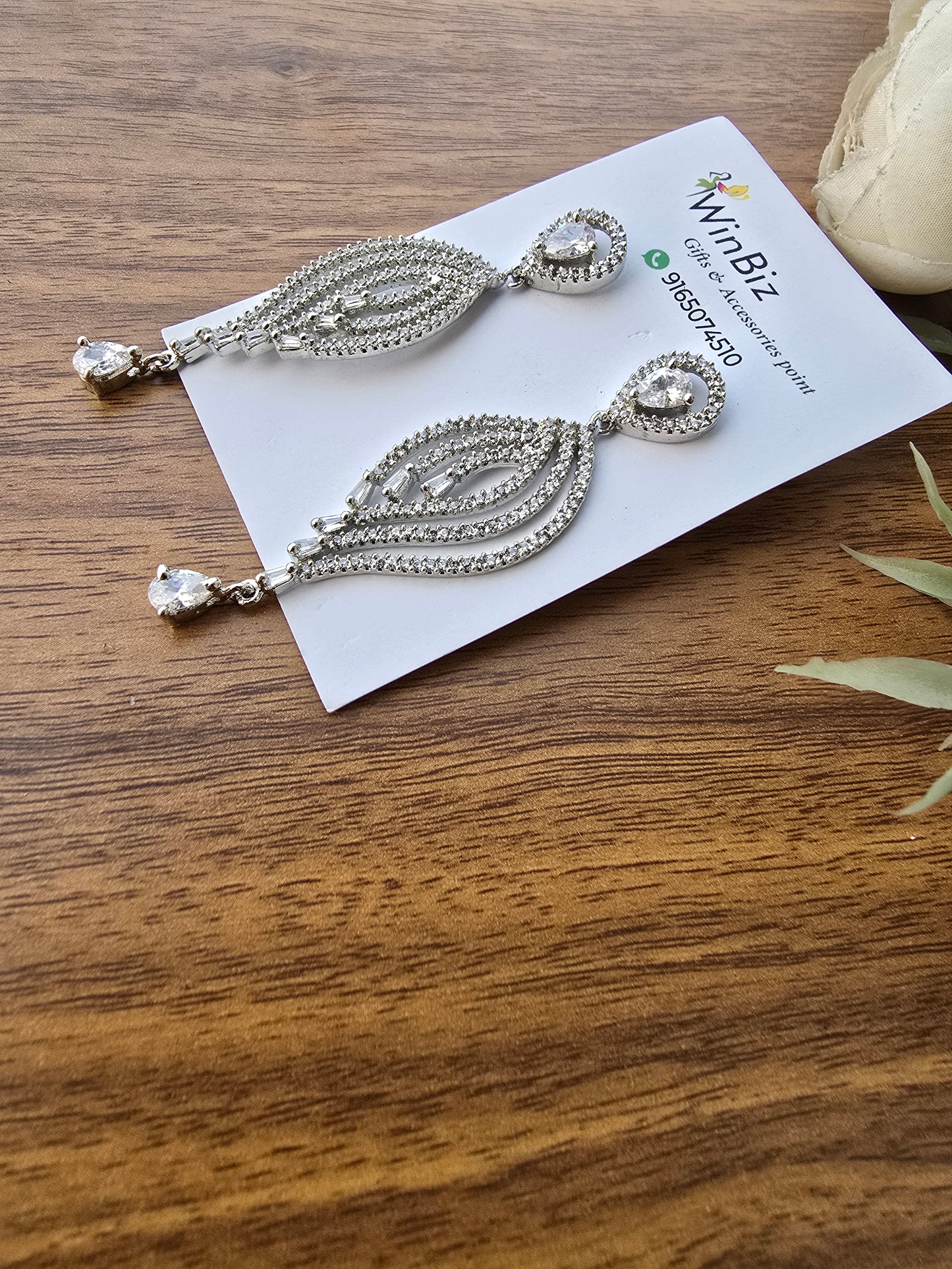 AD earrings with a drop