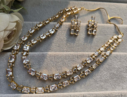 Two Layer Rhinestones Set in Antique Polish