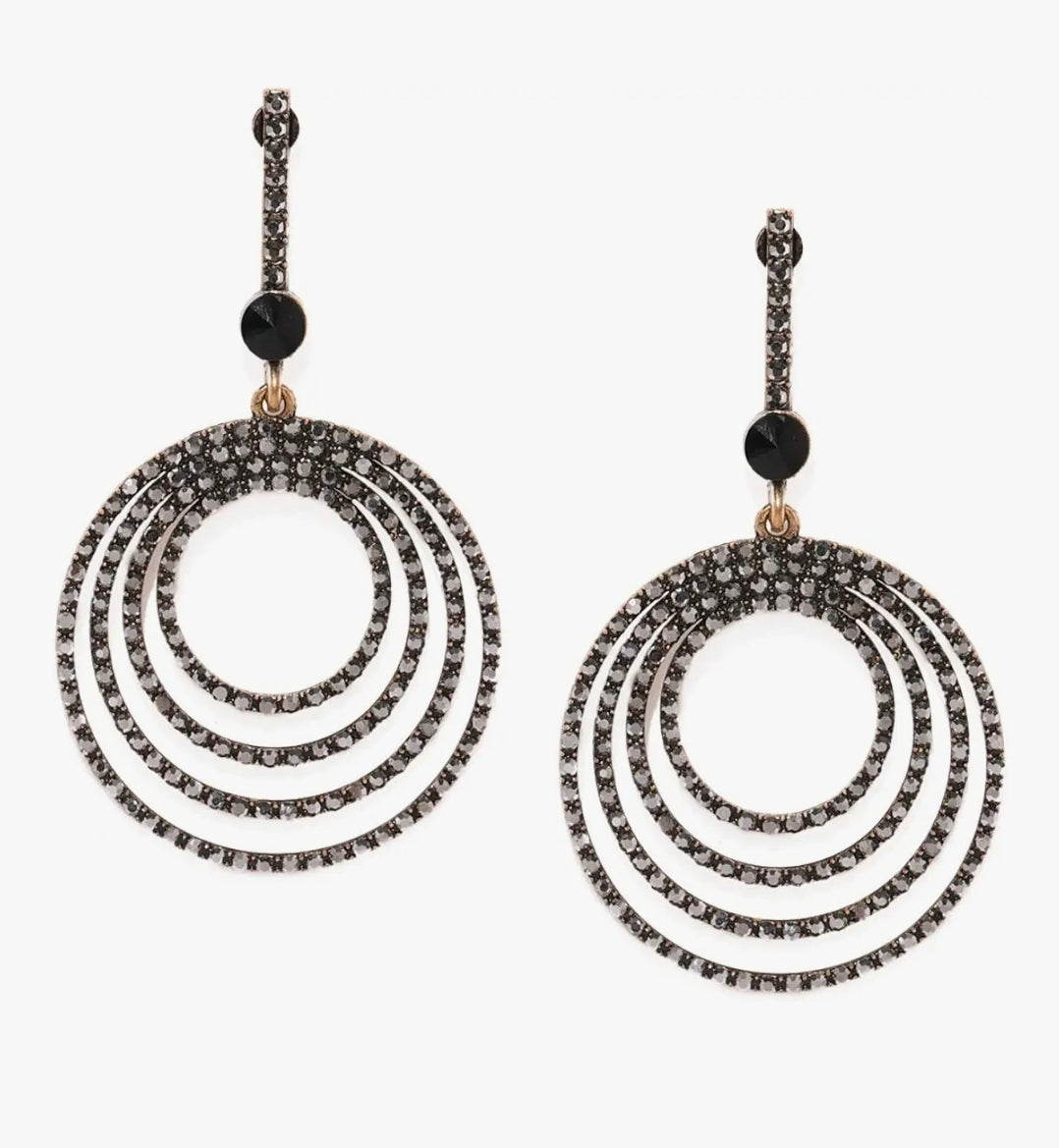 Starry Black Danglers