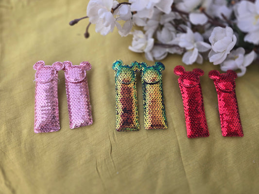 Sequin Mickey Clips