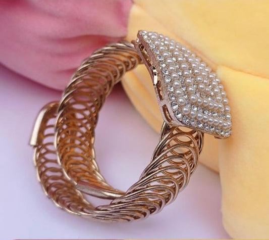 Cuff Bracelet with Pearls & Stones
