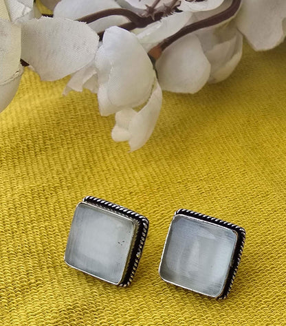 Square Opal Studs