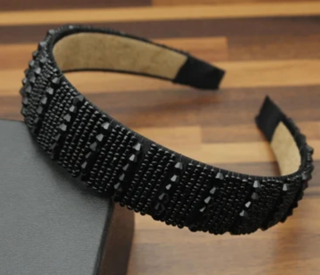 Crystal Beaded Broad Hairbands